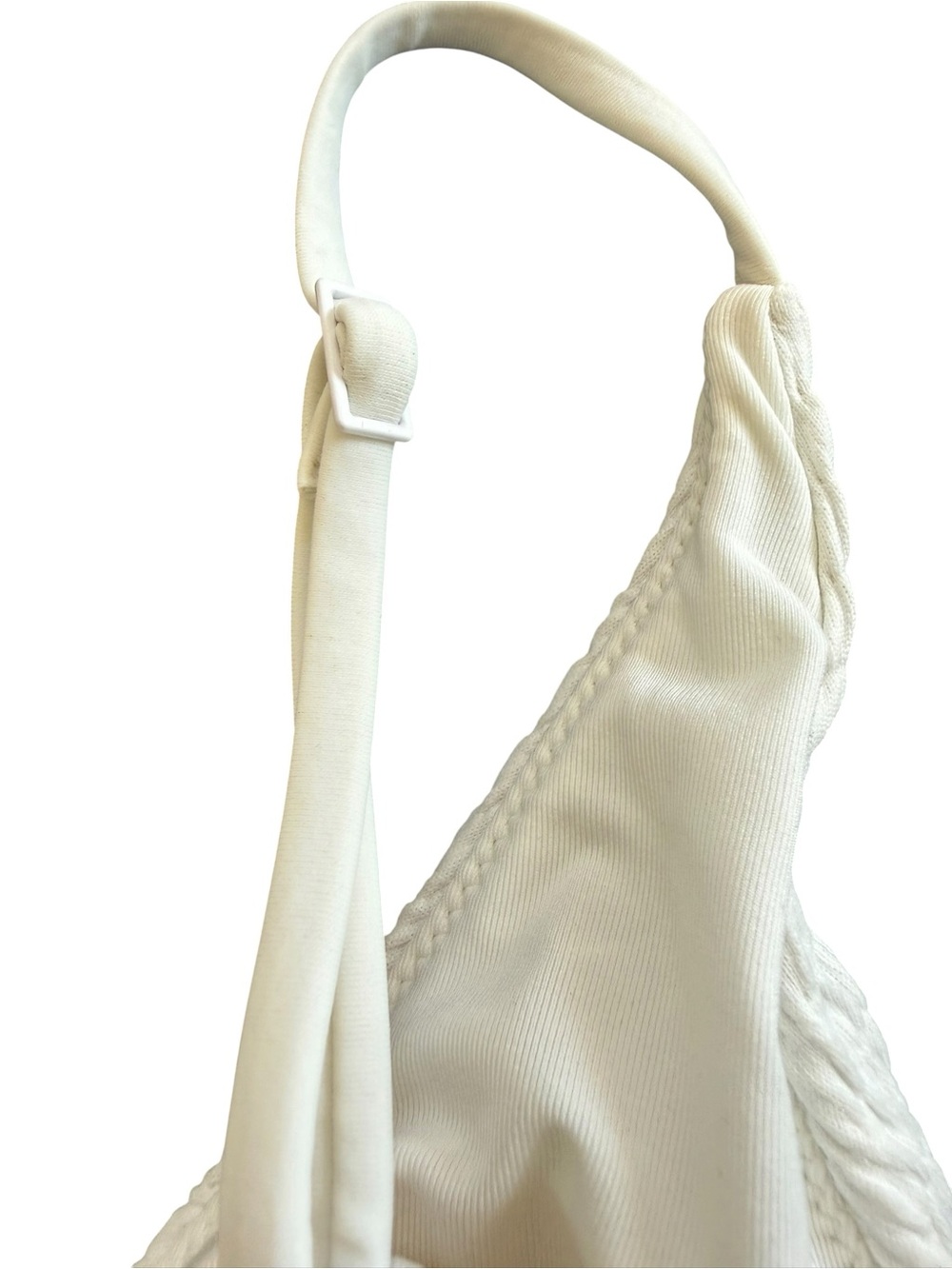 aerie White Textured One-Piece Swimsuit - Picture 3 of 5